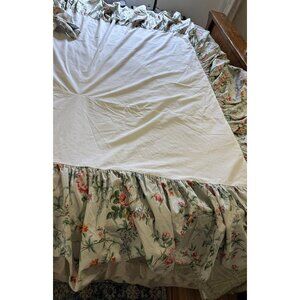 Vtg Ralph Lauren Floral Pewter Toulouse Bed Skirt Full  Country Chic rare Read